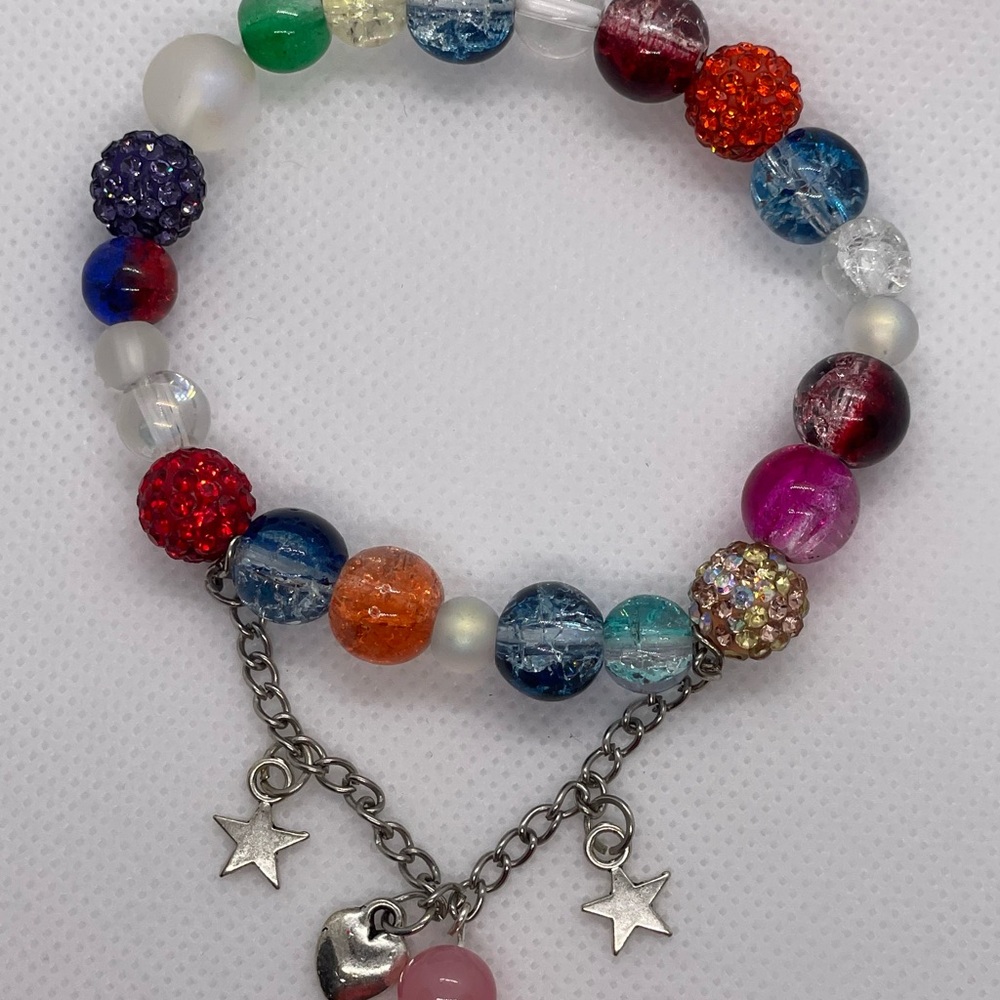 Colorful Beaded Bracelet with Charms